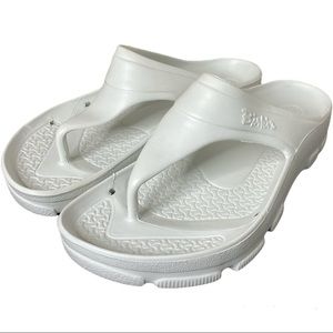 Birkenstock Birkis White Beach T-Strap Sandals